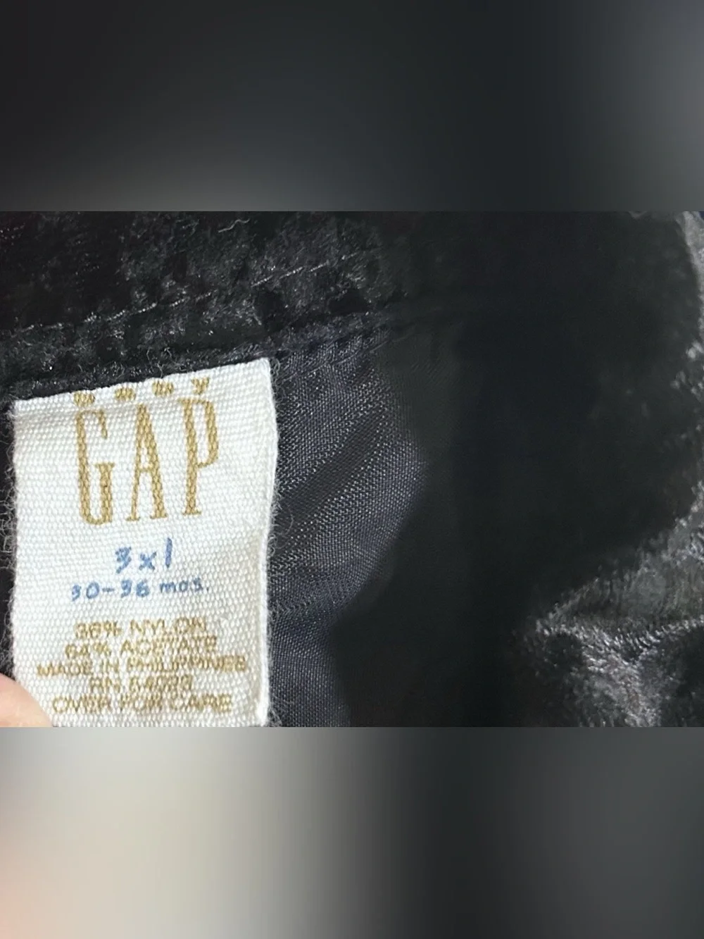 Baby Gap Black Velvet Dress 30-36 Months Toddler Holiday Party Vintage